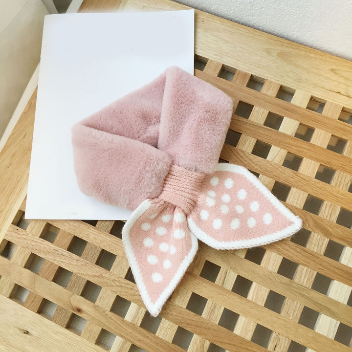 Winter Warm Plush Scarf Imitate Rabbit faux Cross Scarf Autumn Winter Dot Print Plush Neck Gaiter Women Scarf Image 11