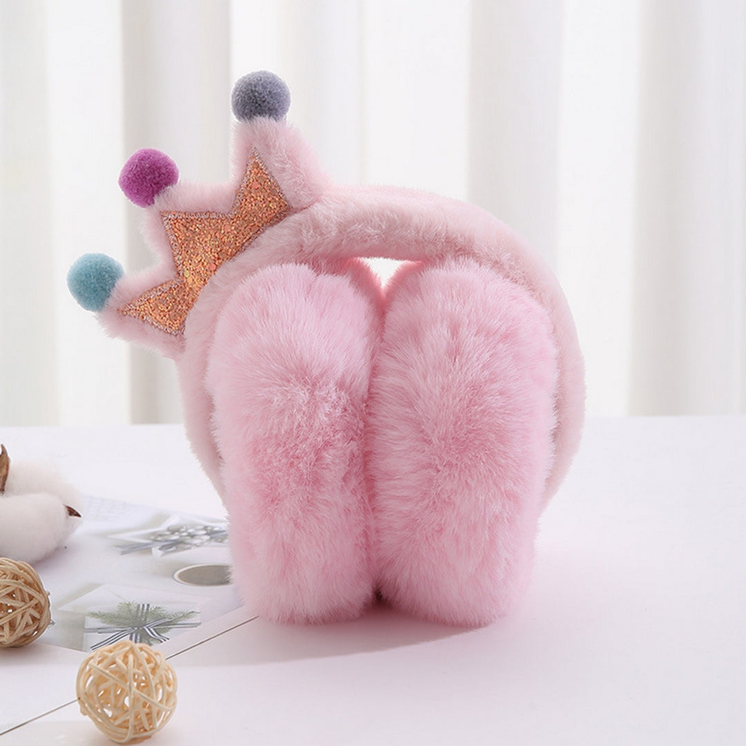 Winter Earmuffs Thickened Plush Cozy Elastic Anti-slip Regular Fit Cartoon Ear Crown Shape Ear Protection Cycling Image 11