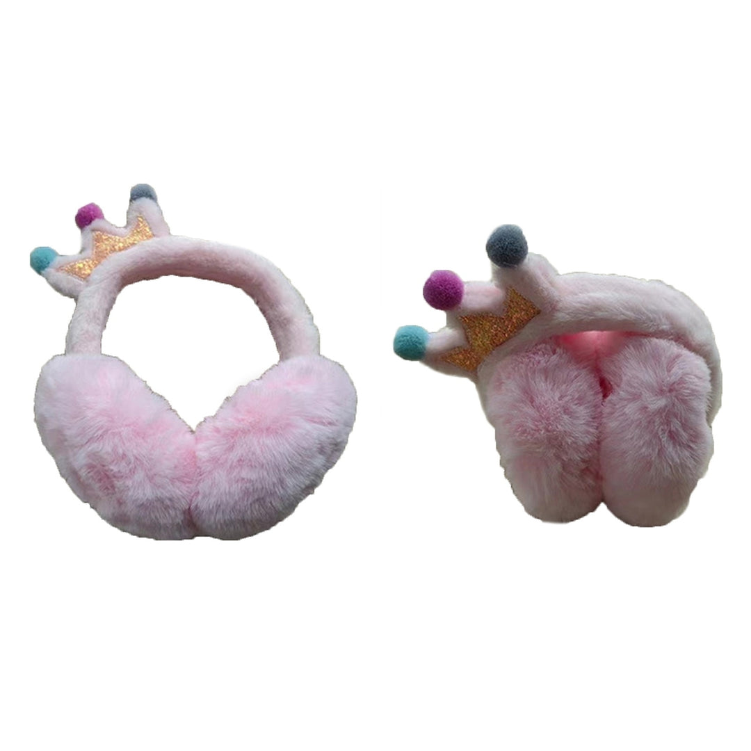 Winter Earmuffs Thickened Plush Cozy Elastic Anti-slip Regular Fit Cartoon Ear Crown Shape Ear Protection Cycling Image 12