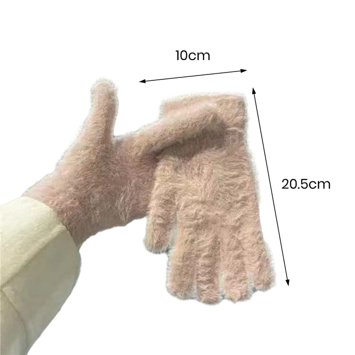 1 Pair Women Winter Riding Gloves Solid Color Thick Velvet Gloves Full Finger Coldproof Warm Gloves Gift Image 9