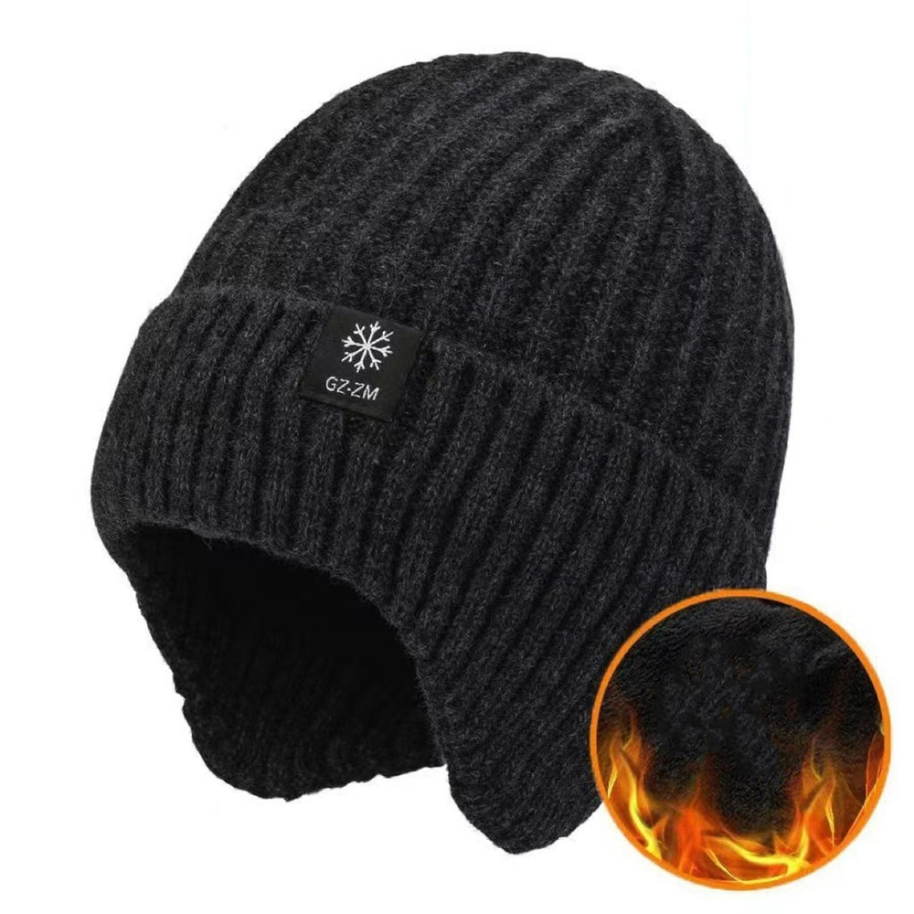 Fall Winter Hat Thick Plush Elastic Knitted Soft Warm Dome Anti-slip Unisex Solid Color Ear Protection Windproof Warm Image 2