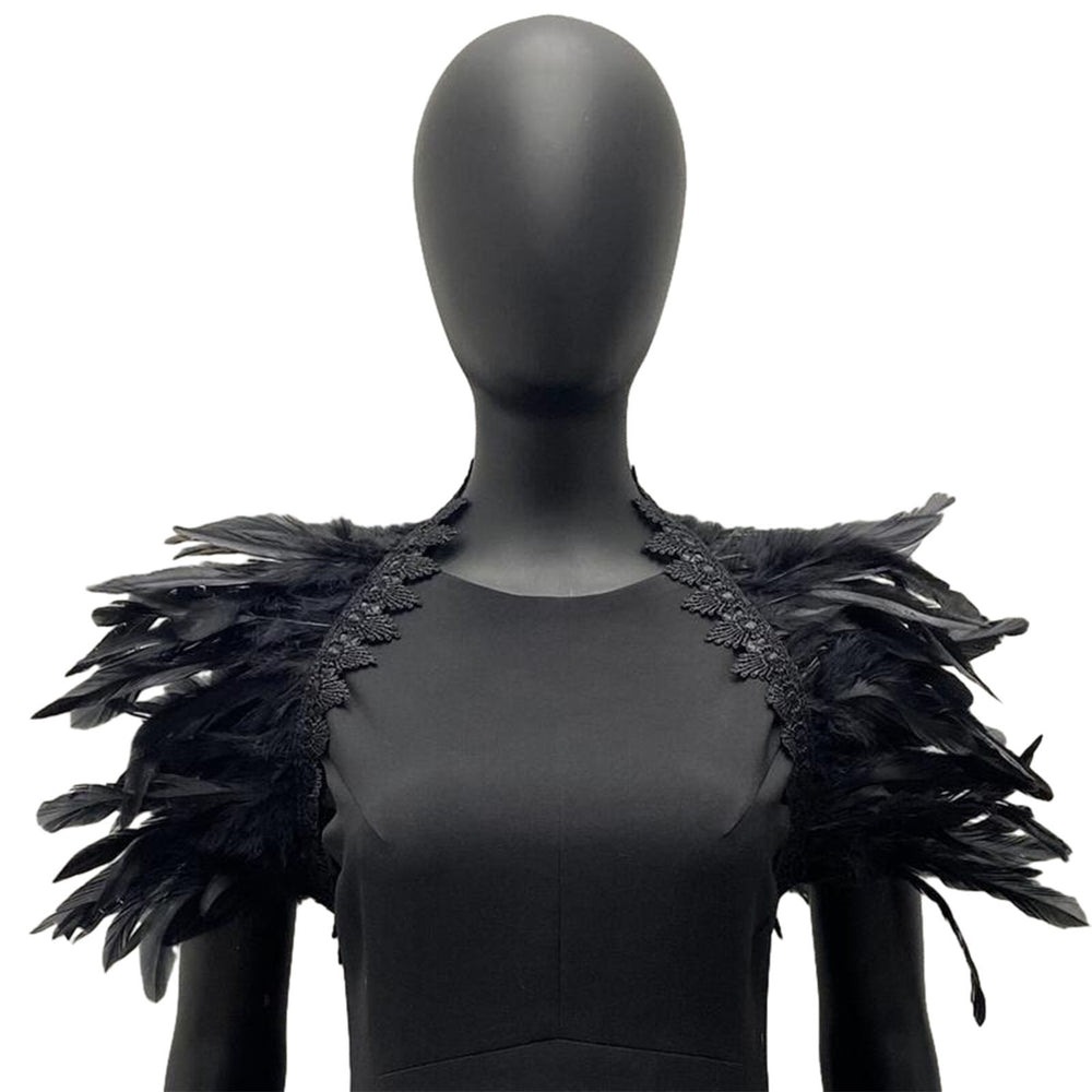 Feather Shrug Shawl Shoulder Wrap Cape Soft Adjustable Gothic Cosplay Party Body Stage Performance Fake Collar Dancer Image 2