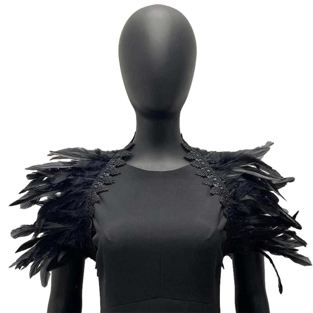 Feather Shrug Shawl Shoulder Wrap Cape Soft Adjustable Gothic Cosplay Party Body Stage Performance Fake Collar Dancer Image 1