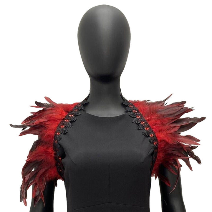 Feather Shrug Shawl Shoulder Wrap Cape Soft Adjustable Gothic Cosplay Party Body Stage Performance Fake Collar Dancer Image 3