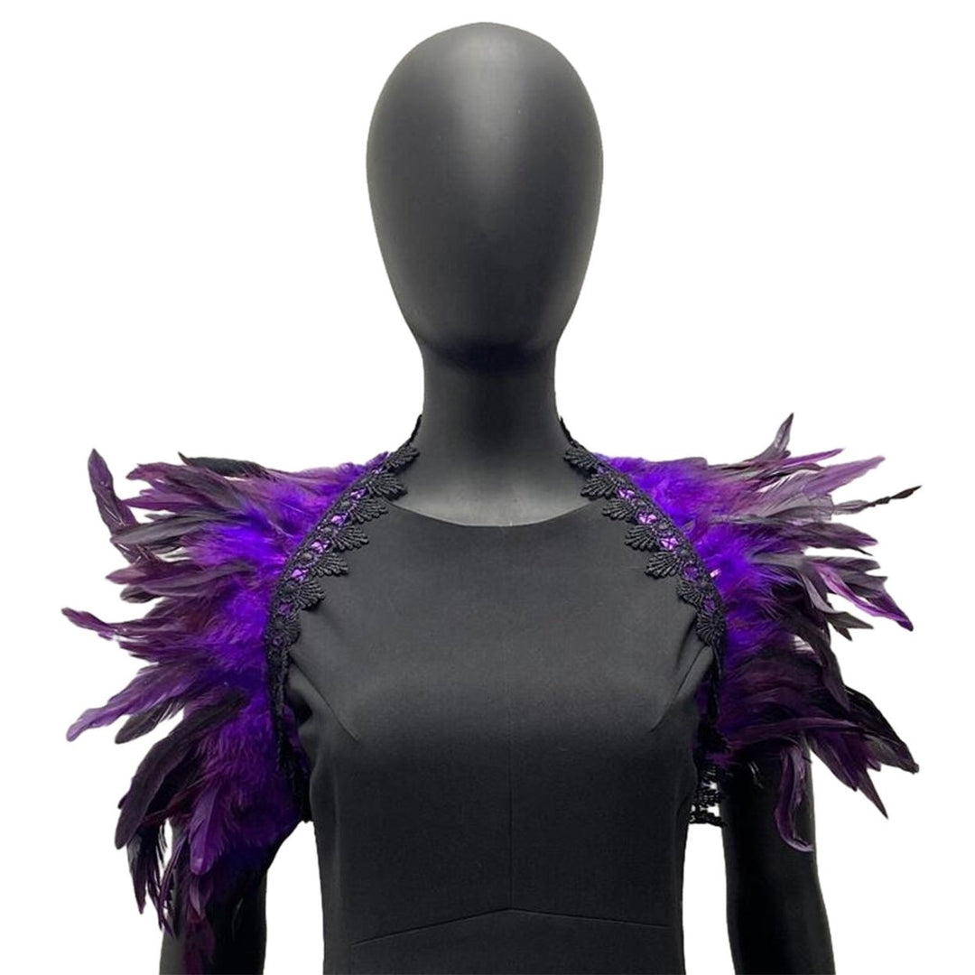 Feather Shrug Shawl Shoulder Wrap Cape Soft Adjustable Gothic Cosplay Party Body Stage Performance Fake Collar Dancer Image 4