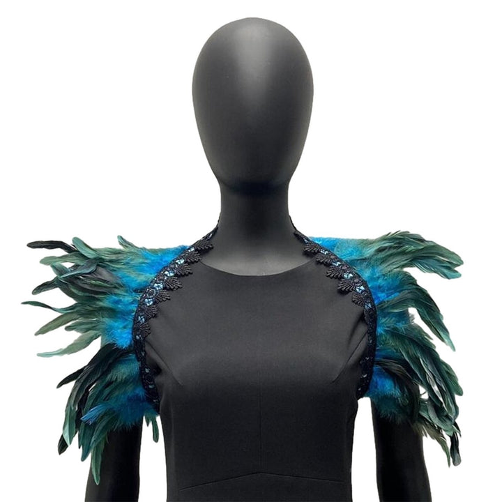 Feather Shrug Shawl Shoulder Wrap Cape Soft Adjustable Gothic Cosplay Party Body Stage Performance Fake Collar Dancer Image 9