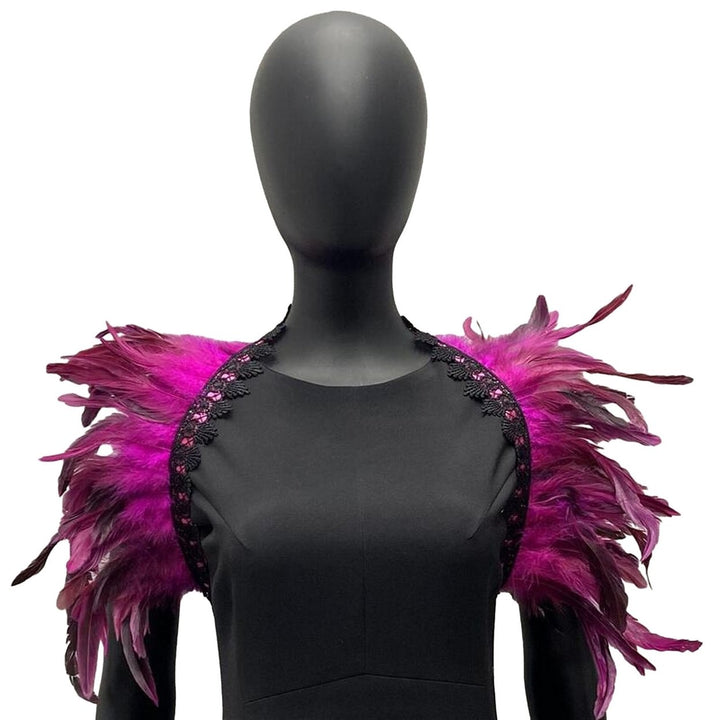 Feather Shrug Shawl Shoulder Wrap Cape Soft Adjustable Gothic Cosplay Party Body Stage Performance Fake Collar Dancer Image 10