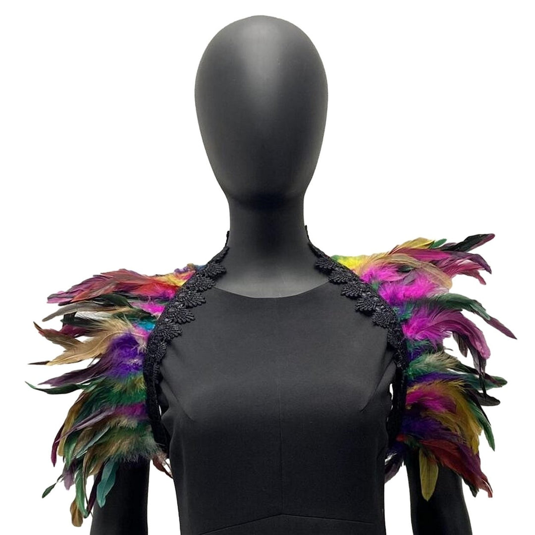 Feather Shrug Shawl Shoulder Wrap Cape Soft Adjustable Gothic Cosplay Party Body Stage Performance Fake Collar Dancer Image 11