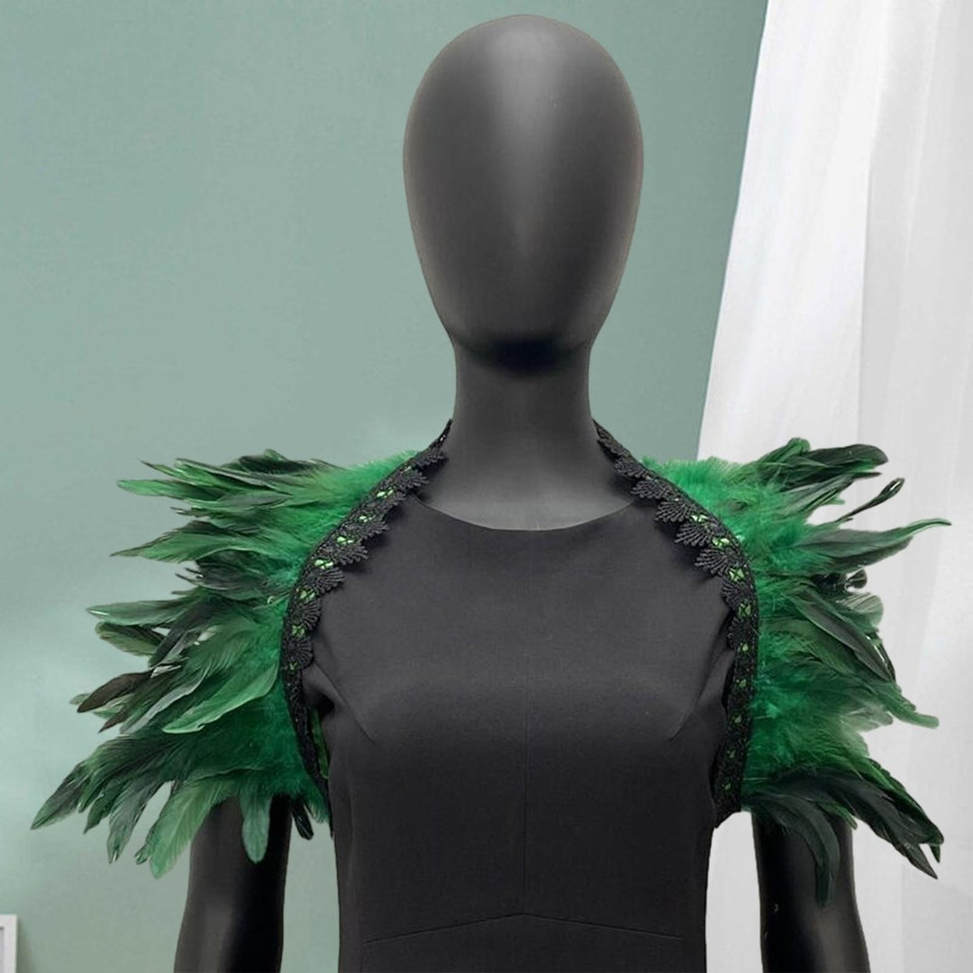 Feather Shrug Shawl Shoulder Wrap Cape Soft Adjustable Gothic Cosplay Party Body Stage Performance Fake Collar Dancer Image 12