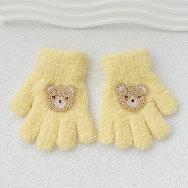 1 Pair Children Autumn Winter Knitting Gloves Cartoon Rabbit Decor Boys Girls Gloves Thickened Plush High Elastic Gloves Image 9