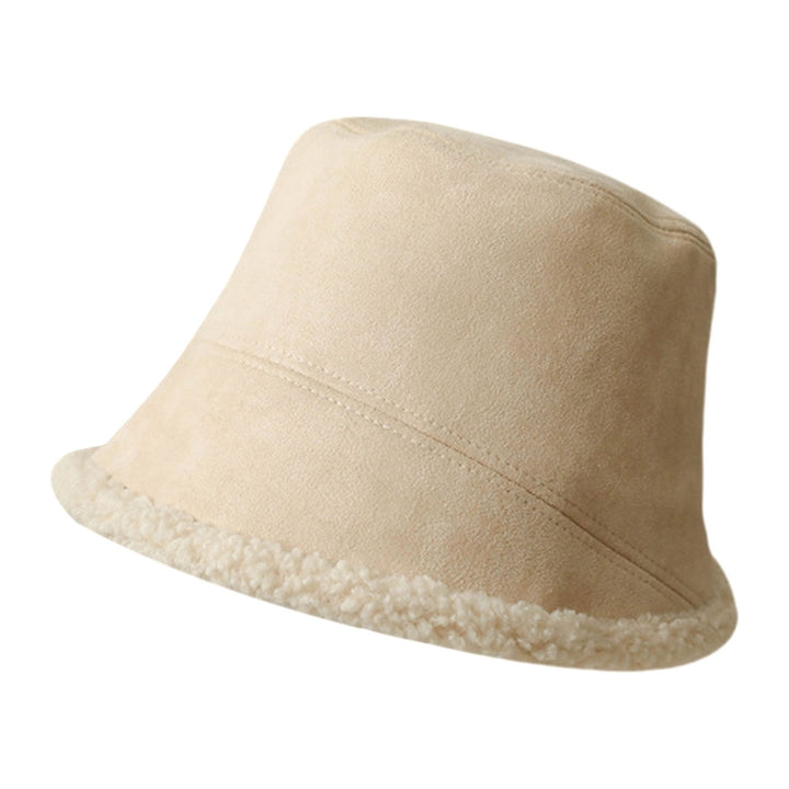 Winter Ladies Fisherman Hat Flat Top Thick Plush Short Brim Soft Windproof Cold Resistant Lightweight Lady Bucket Cap Image 4