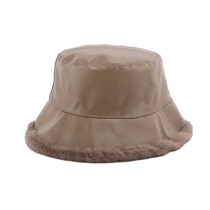 Fall Winter Ladies Fisherman Hat Flat Top Thick Plush Faux faux Windproof Lightweight Warm Short Brim Solid Color Lady Image 8