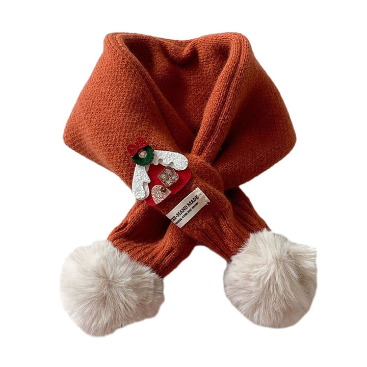 Children Winter Knitting Scarf Christmas Tree Elk Decor Neck Scarf Plush Balls Outdoor Warm Kids Scarf Image 11