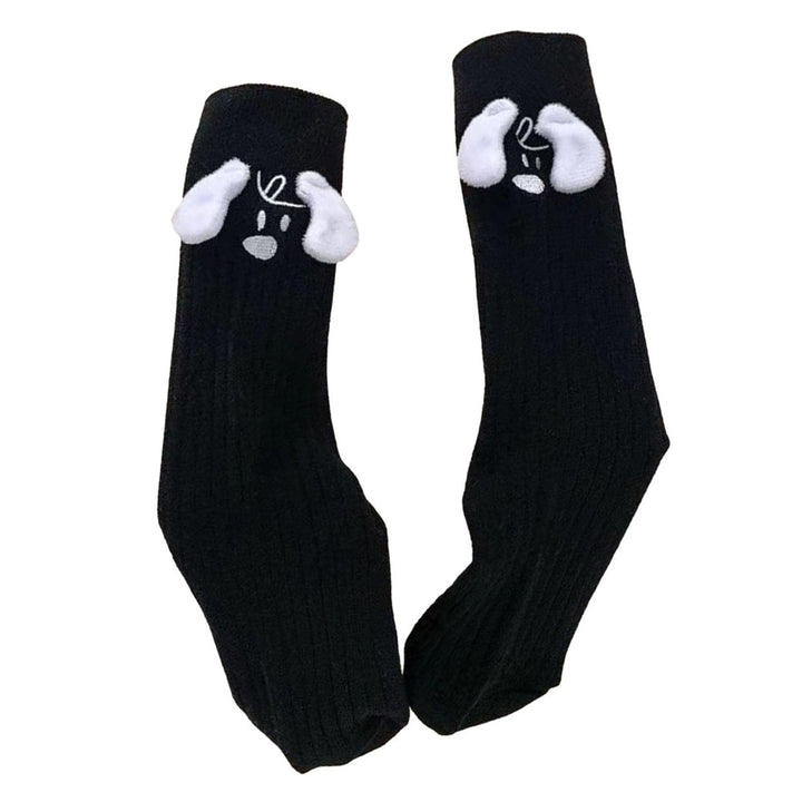 1 Pair Cartoon 3D Dog Ear Mid-Tube Socks High Elastic Funny Pile Socks Friends Sisters Lovers Ultra-Soft Socks Image 1