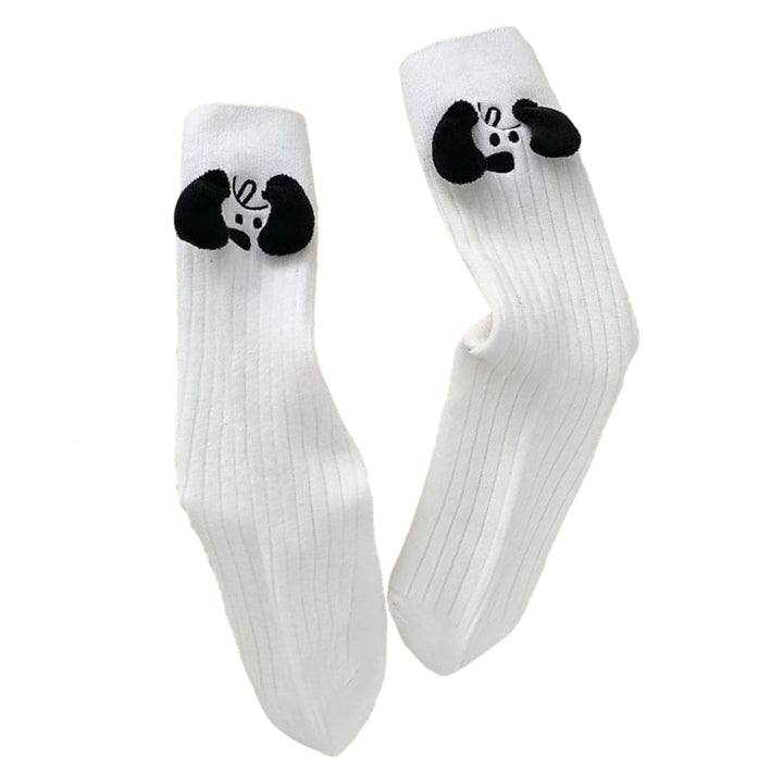 1 Pair Cartoon 3D Dog Ear Mid-Tube Socks High Elastic Funny Pile Socks Friends Sisters Lovers Ultra-Soft Socks Image 3