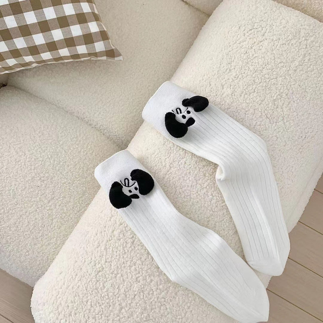 1 Pair Cartoon 3D Dog Ear Mid-Tube Socks High Elastic Funny Pile Socks Friends Sisters Lovers Ultra-Soft Socks Image 10