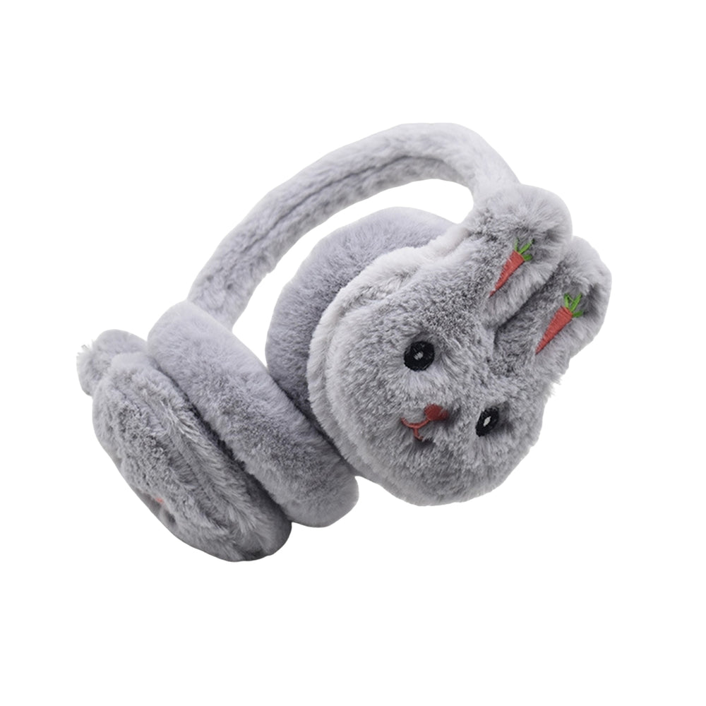 Winter Cute Rabbit Shape Earmuffs Girls Cute Solid Color Warm Earmuffs Outdoor Ear Warmer Soft Earflap Furry Ear Covers Image 2