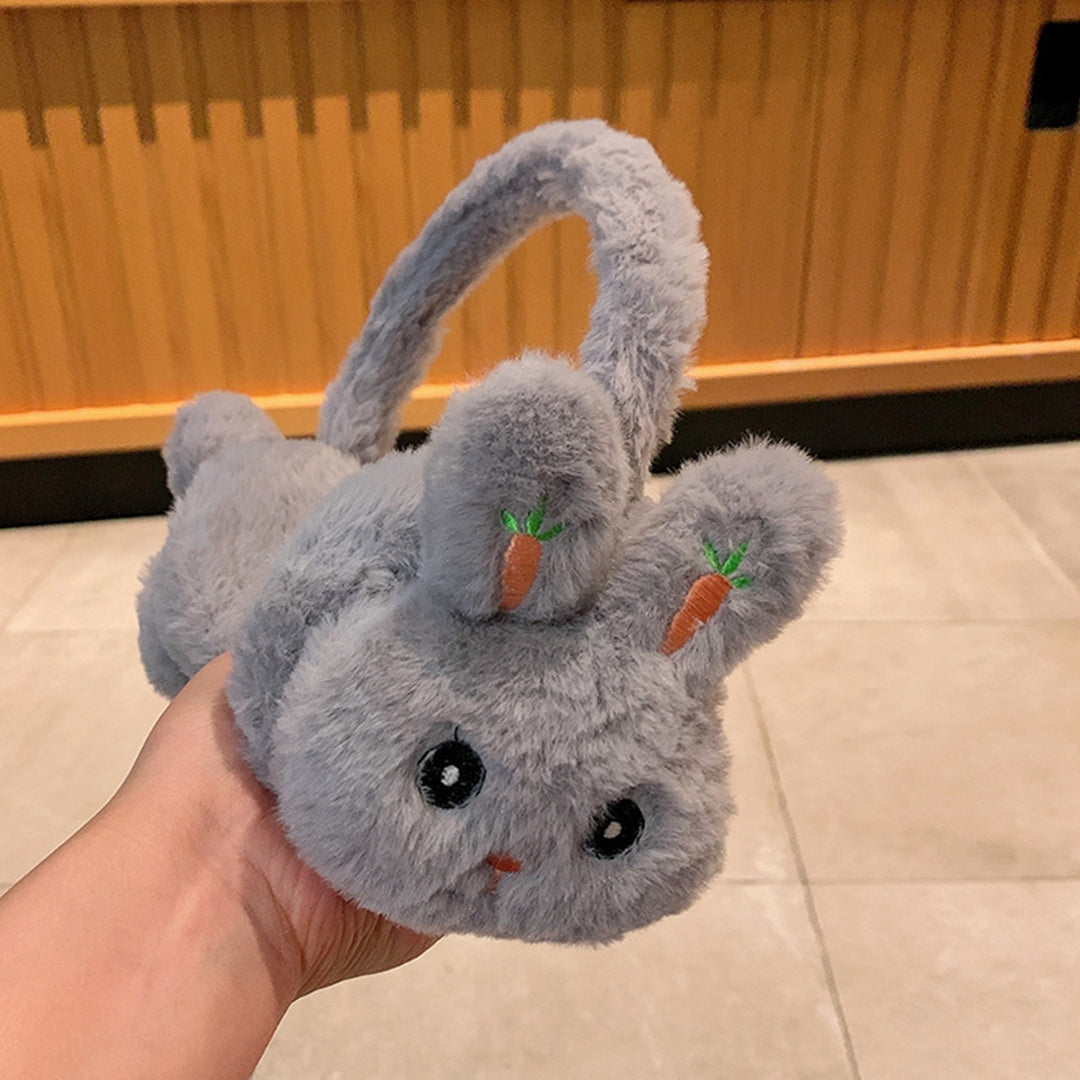 Winter Cute Rabbit Shape Earmuffs Girls Cute Solid Color Warm Earmuffs Outdoor Ear Warmer Soft Earflap Furry Ear Covers Image 8