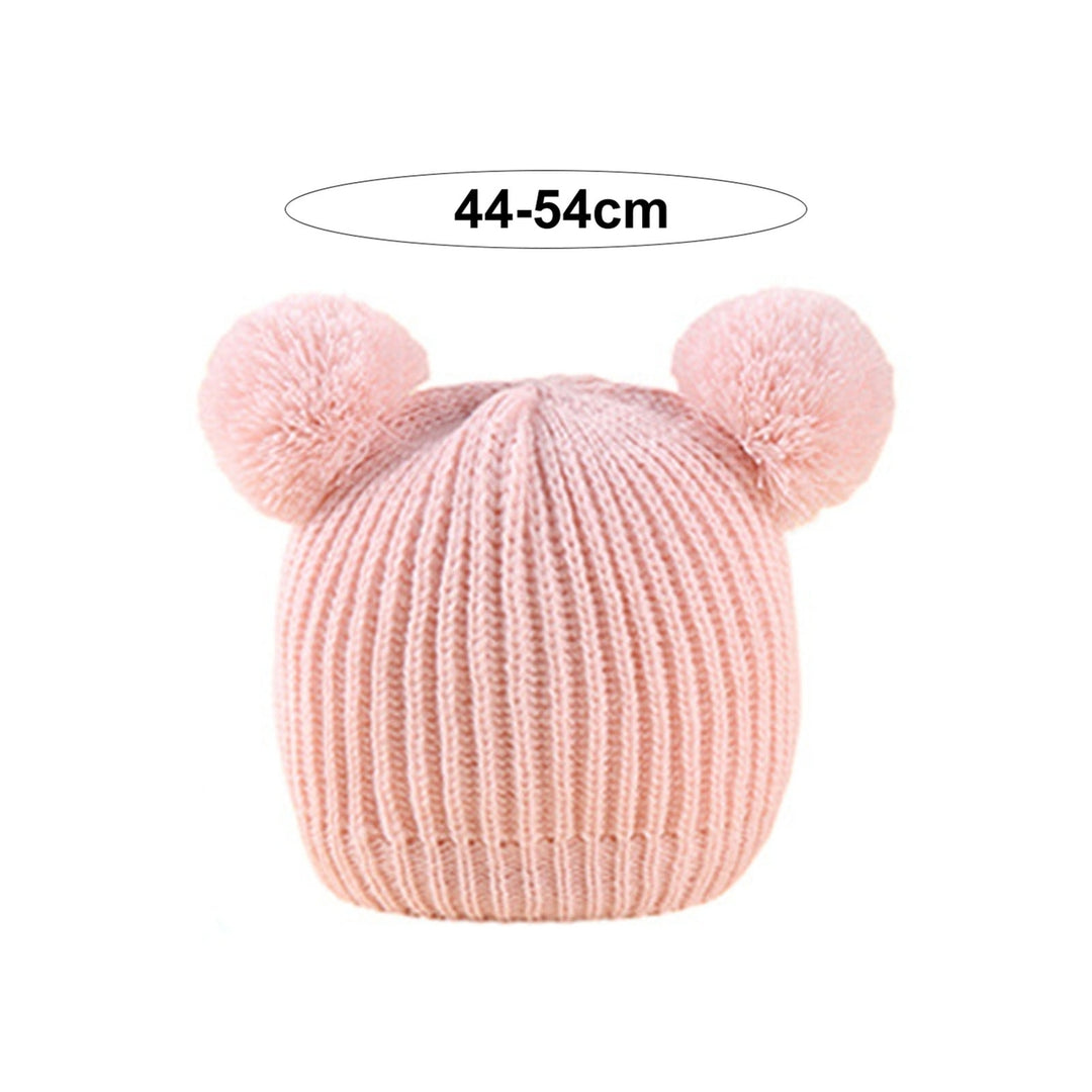 Children Hat Gloves Set Thickened Knitted Good Elasticity Plush Anti-slip Ball Decor Dome Soft Warm Image 9