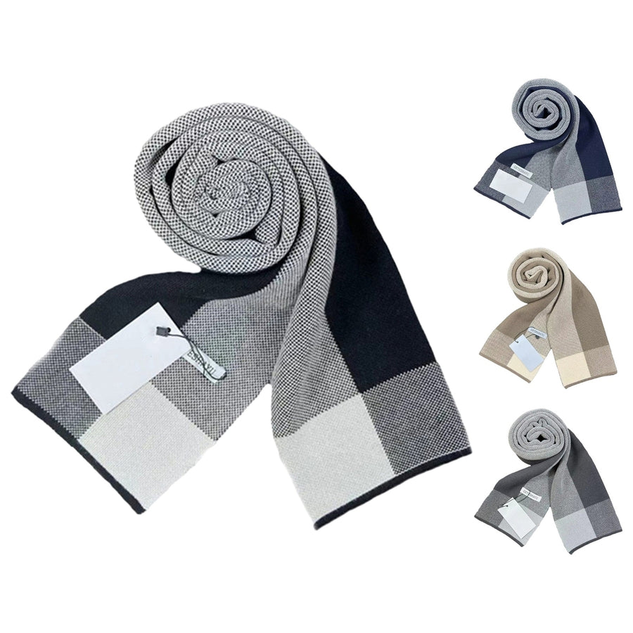 Men Winter Warm Scarf Super Soft Non-Fading Wear Resistant Knitted Thick Windproof Fashion Neck Wrap Shawl Image 1