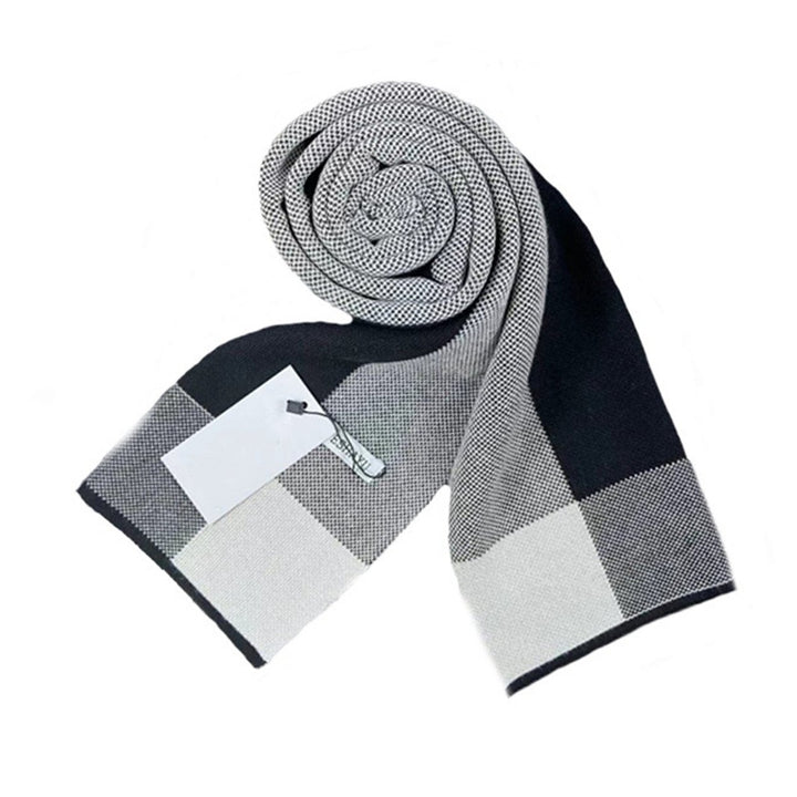 Men Winter Warm Scarf Super Soft Non-Fading Wear Resistant Knitted Thick Windproof Fashion Neck Wrap Shawl Image 1