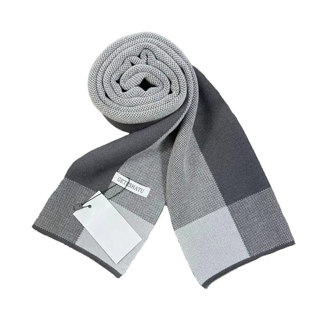 Men Winter Warm Scarf Super Soft Non-Fading Wear Resistant Knitted Thick Windproof Fashion Neck Wrap Shawl Image 3