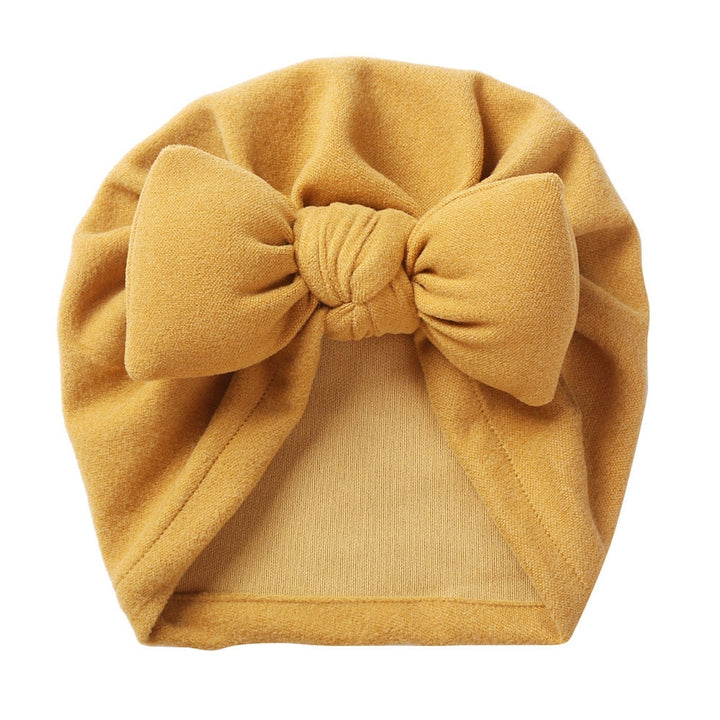 Baby Hat Soft Warm Imitation Cashmere Unisex Baby Bonnet with Bowknot Baby Head Protection Beanie for Autumn And Winter Image 4