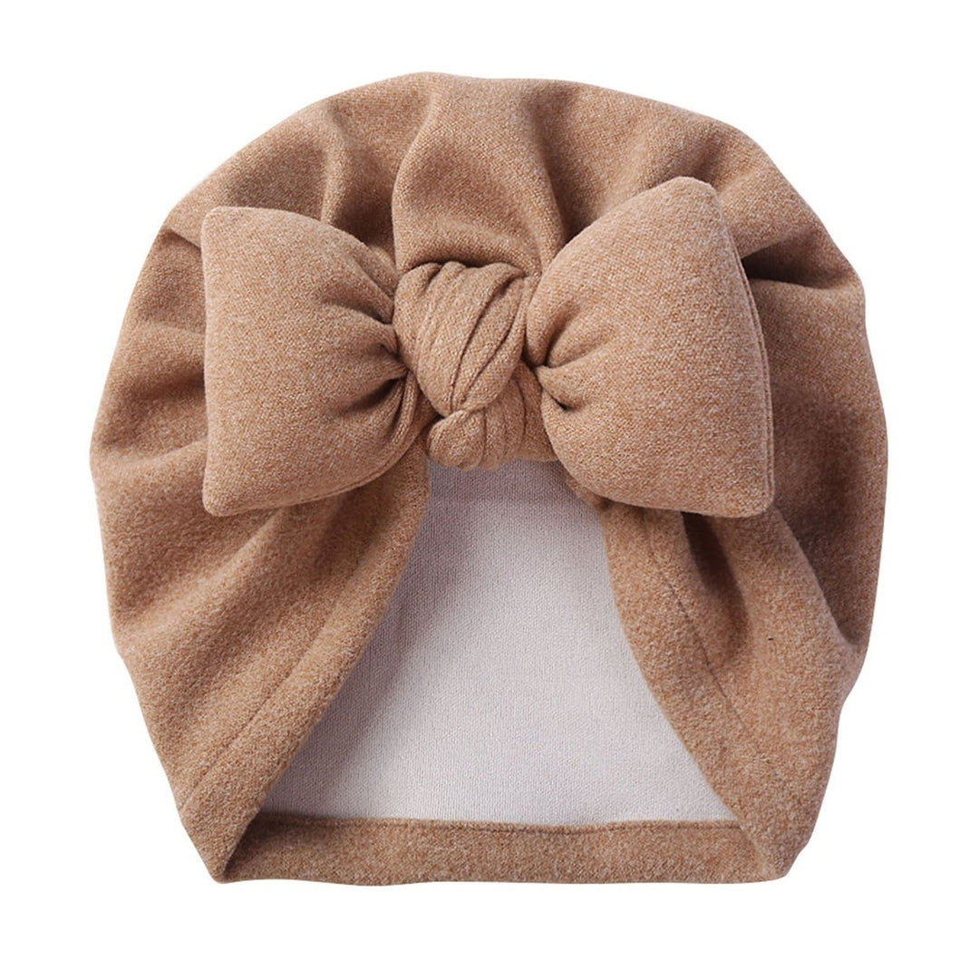 Baby Hat Soft Warm Imitation Cashmere Unisex Baby Bonnet with Bowknot Baby Head Protection Beanie for Autumn And Winter Image 1