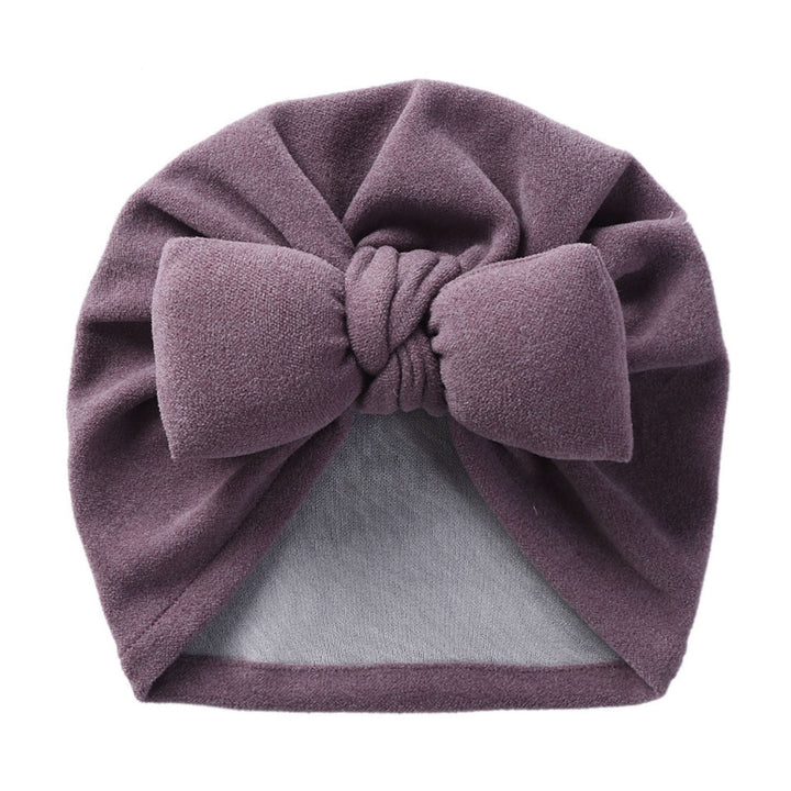 Baby Hat Soft Warm Imitation Cashmere Unisex Baby Bonnet with Bowknot Baby Head Protection Beanie for Autumn And Winter Image 10