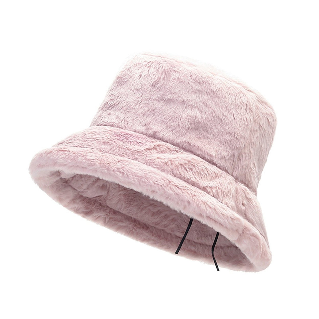 Winter Warm Thickened Plush Bucket Hat Super Soft Adjustable Windproof Versatile Leopard Cap Women Headwear Image 1