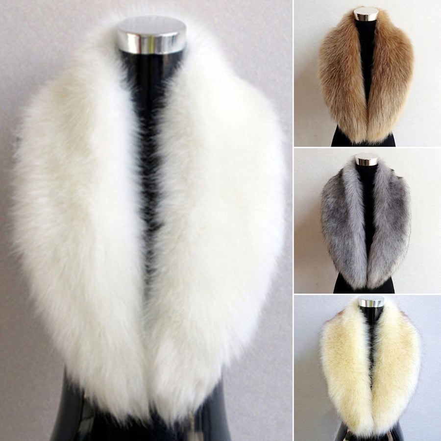 Women Winter Scarf Cozy Fuzzy Imitation Fur Solid Color Soft Lightweight Thickened Warm Decorative Collar Shawl Neck Image 1