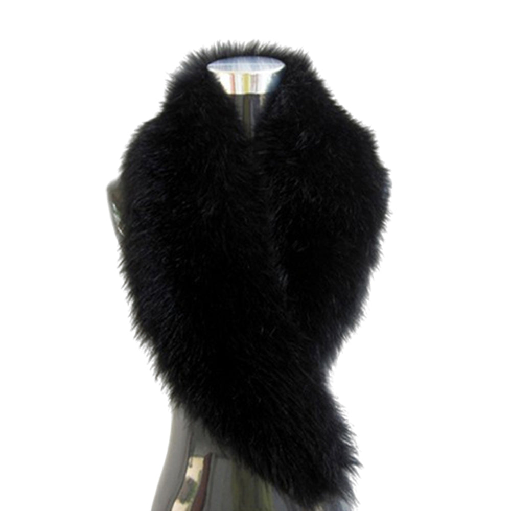Women Winter Scarf Cozy Fuzzy Imitation Fur Solid Color Soft Lightweight Thickened Warm Decorative Collar Shawl Neck Image 2