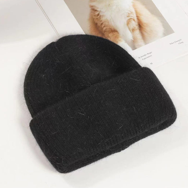 Rabbit faux Beanie Winter Warm Hat Super Soft High Elastic Wear Resistant Solid Color Fluffy Winter Hat Woman Knit Cap Image 12