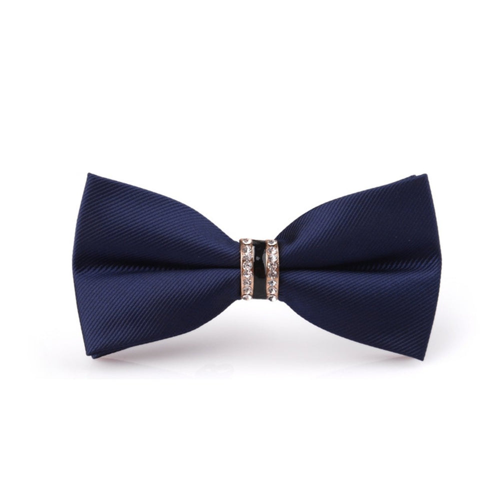 Men Bow Tie Formal Business Style Rhinestone Decor Exquisite Satin Bright Color Smooth Party Banquet Wedding Groom Bow Image 2