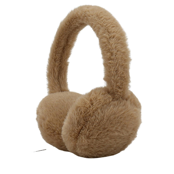 Women Soft Furry Winter Earmuffs Solid Color Foldable Warm Ear Covers Outdoor Adjustable Ear Warmers Image 4