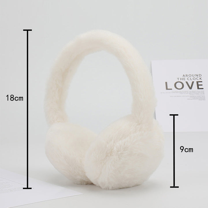 Women Soft Furry Winter Earmuffs Solid Color Foldable Warm Ear Covers Outdoor Adjustable Ear Warmers Image 10