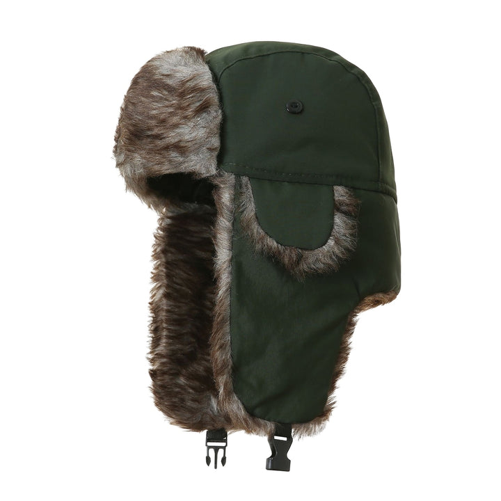 Men Winter Lei Feng Hat Fluffy Faux faux Lining Ear Flap Ski Hat Thickened Warm Windproof Coldproof Hat Image 9