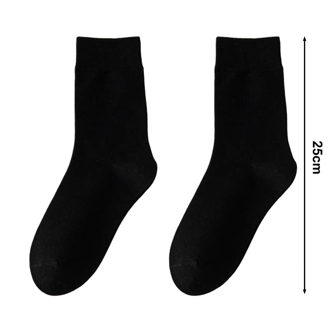 1 Pair Women Winter Socks Solid Color Soft Breathable Mid-tube High Elasticity Solid Color Warm Anti-slip No Odor Lady Image 11