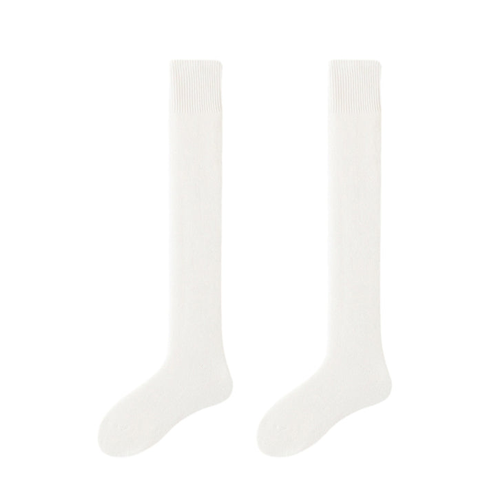 1 Pair Men Winter Stockings Solid Color Soft Breathable Long-tube High Elasticity Over Knee Length Warm Anti-slip No Image 3