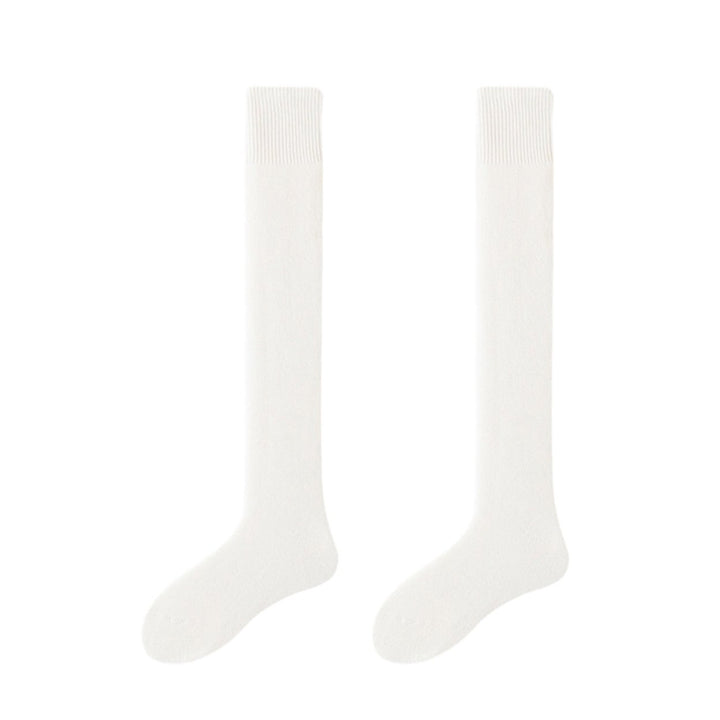 1 Pair Men Winter Stockings Solid Color Soft Breathable Long-tube High Elasticity Over Knee Length Warm Anti-slip No Image 1