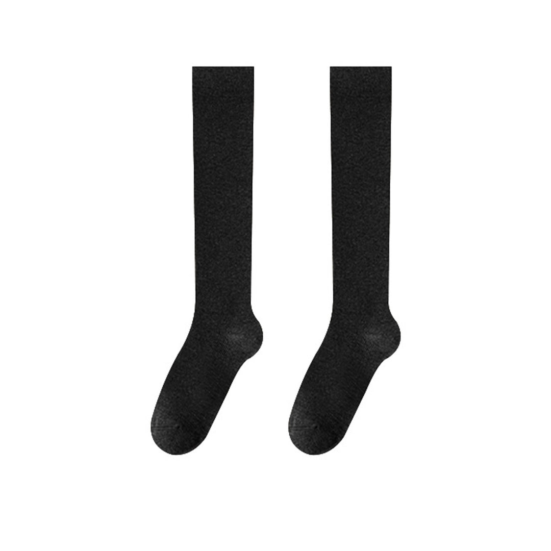1 Pair Women Winter Stockings Soft Breathable Long-tube High Elasticity Knee Length Warm Anti-slip No Odor Japanese Image 2