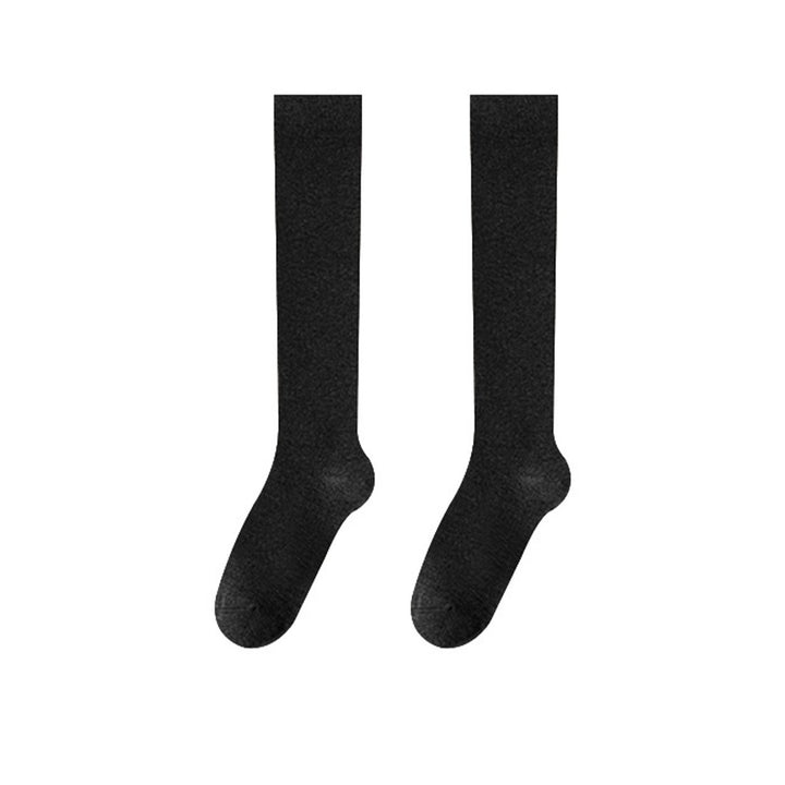 1 Pair Women Winter Stockings Soft Breathable Long-tube High Elasticity Knee Length Warm Anti-slip No Odor Japanese Image 1