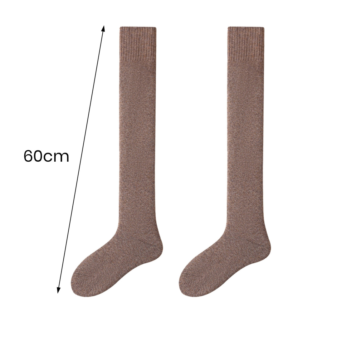 1 Pair Men Winter Stockings Solid Color Soft Breathable Long-tube High Elasticity Over Knee Length Warm Anti-slip No Image 10