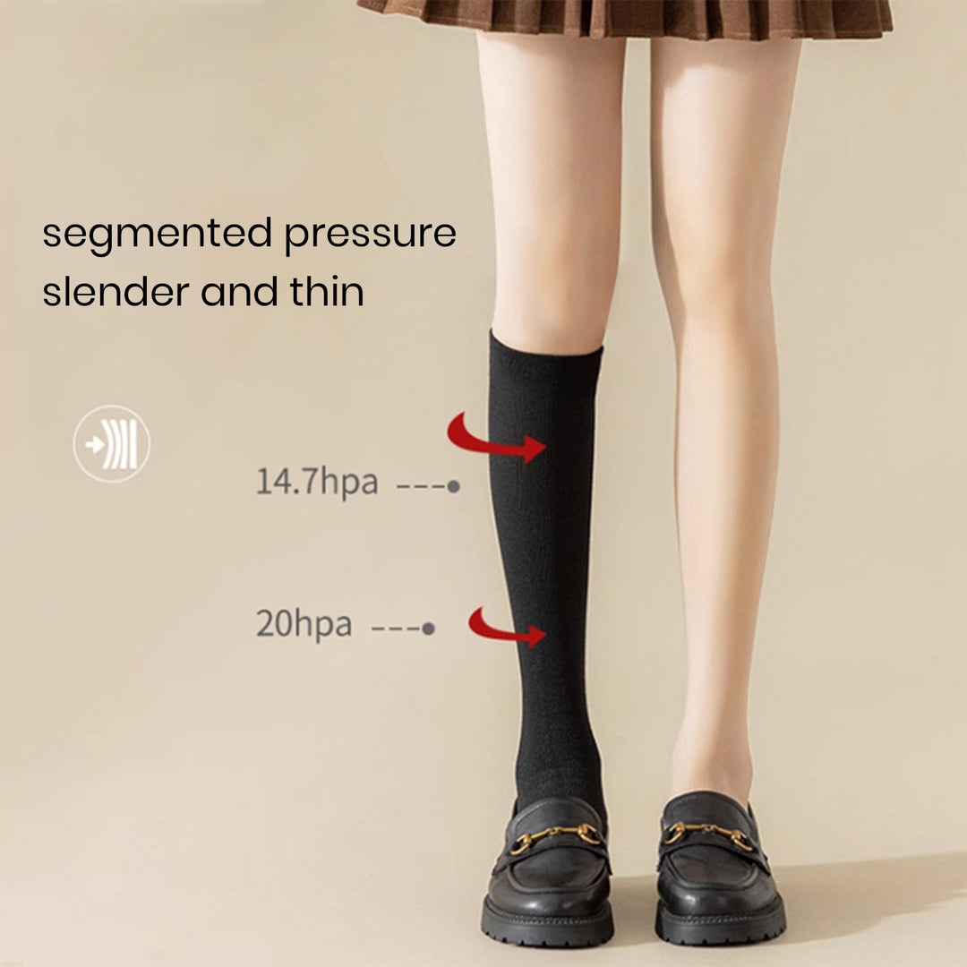 1 Pair Women Winter Stockings Soft Breathable Long-tube High Elasticity Knee Length Warm Anti-slip No Odor Japanese Image 10