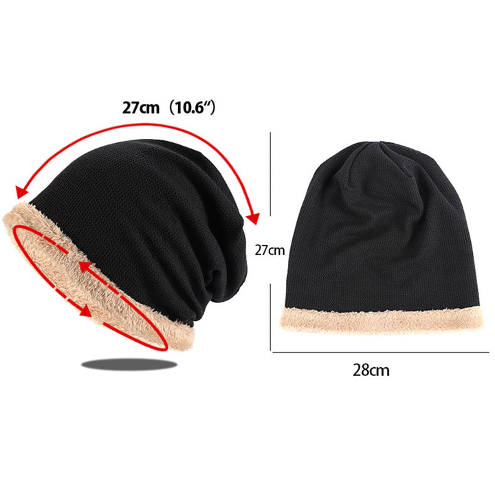 2Pcs/Set Women Men Winter Hat Scarf Set Thickened Fleece Lining Beanie Hat Neck Warmer Set Outdoor Windproof Set Image 10