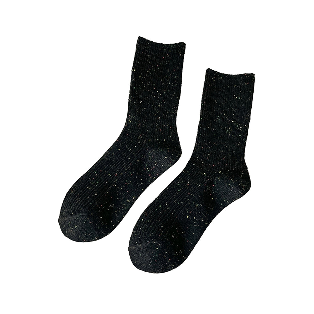 1 Pair Women Socks Mid-tube High Elasticity Soft Anti-slip Warm Thickened No Odor Casual Anti-shrink Fall Winter Piled Image 2