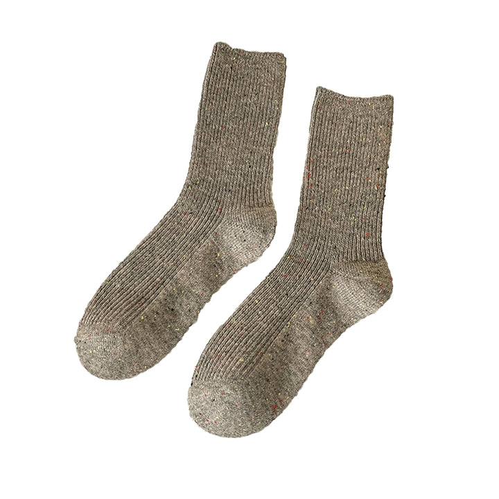 1 Pair Women Socks Mid-tube High Elasticity Soft Anti-slip Warm Thickened No Odor Casual Anti-shrink Fall Winter Piled Image 3