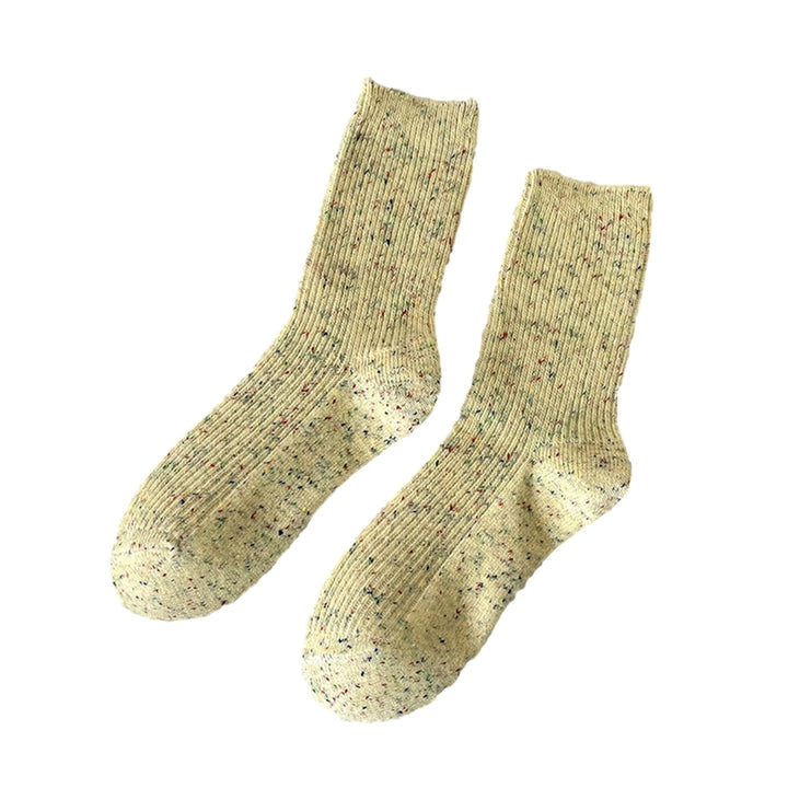 1 Pair Women Socks Mid-tube High Elasticity Soft Anti-slip Warm Thickened No Odor Casual Anti-shrink Fall Winter Piled Image 4