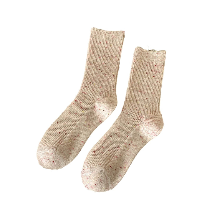 1 Pair Women Socks Mid-tube High Elasticity Soft Anti-slip Warm Thickened No Odor Casual Anti-shrink Fall Winter Piled Image 6