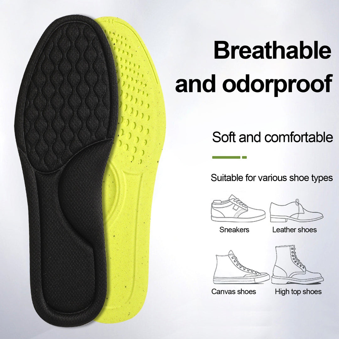 1 Pair Shoe Insole Insert Breathable Sweat Absorbing Soft Cushioning Foot Massage Men Women Running Walking Comfort Foam Image 7
